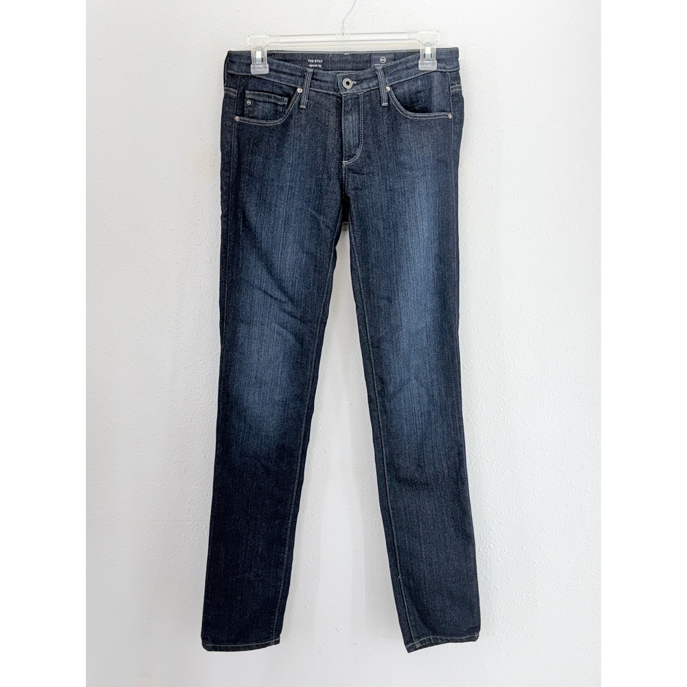 AG Adriano Goldschmied The Stilt Cigarette Leg Jeans Dark Wash Indigo 27